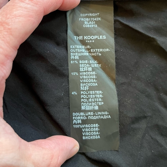 The Kooples Bollywood Silk Floral Mini Dress Black Multicolor Boho Party Sz 1, S - Picture 14 of 16